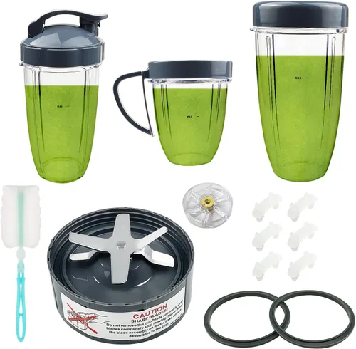 Vista 8 de 7 piezas de repuesto de cuchilla mezcladora extractor cruz cuchilla compatible con Nutribullet 600W y Pro 900W