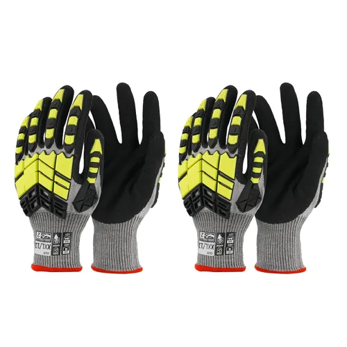 Vista 12 de Guantes de trabajo de seguridad Graloky, guantes de impacto para hombres y mujeres, guantes resistentes a cortes antideslizantes de trabajo pesado