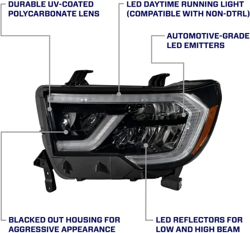Vista 6 de Form Lighting Faros LED secuenciales compatibles con Toyota Sequoia 2008-2017 (par)