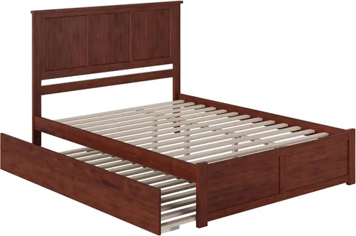 Vista 9 de AFI, Madison - Cama de plataforma Queen con pie de cama y cama nido Twin XL, nogal Nuez
