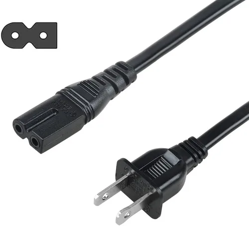 Vista 3 de Cable de alimentación de CA de 5 pies, 2 clavijas, compatible con TiVo Series 1, 2, 3, SVR 2000 HDVR2