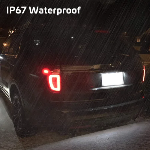 Vista 6 de Lámparas LED para placa de matrícula compatibles con Ford Flex 2009 a 2019, Focus 2008 a 2011, Fusion 2006 a 2012, 6000K Blanco - Paquete de 2