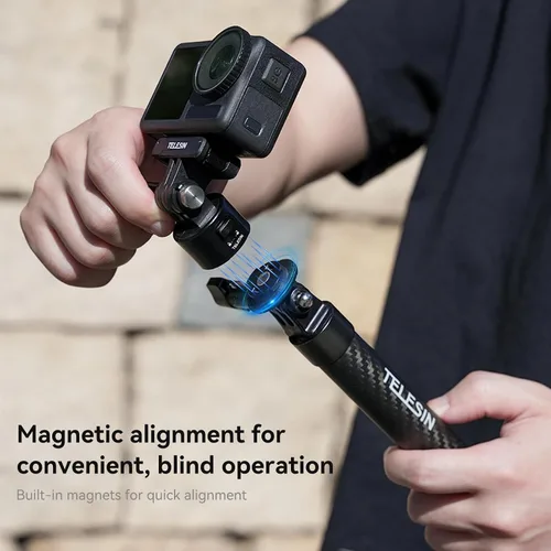 Vista 5 de TELESIN Base de adaptador de montaje para accesorios GoPro, montaje magnético de trípode de cámara de liberación rápida para DJI Action Osmo 3/4/5