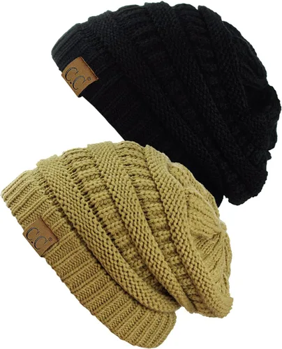 Vista 30 de Gorro a la moda de tejido suave abultado, cálido y elástico de C.C