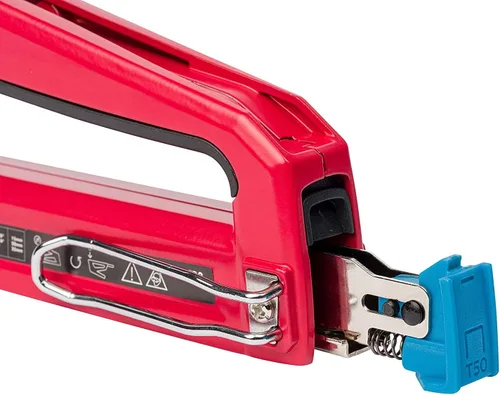 Vista 8 de Arrow T50RED2 - Pistola de grapas manual 2 en 1 y clavadora de clavos para tapicería, marco, aislamiento, manualidades y muebles, rojo