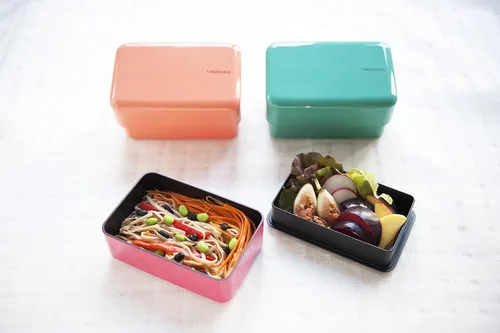 Vista 5 de TAKENAKA Caja Bento rectangular, menta