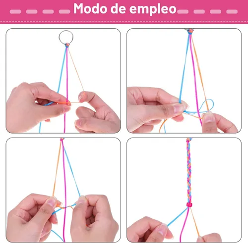 Vista 5 de cridoz - Kit de cuerda de cordón, paquete de 6 cordones de plástico, kit de tejido de cordón para pulseras, llaveros, manualidades