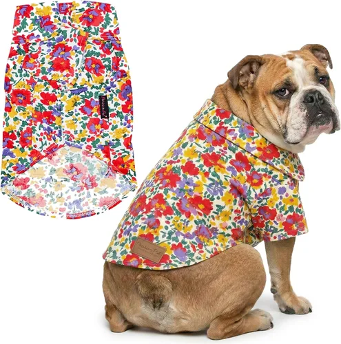Vista 43 de Parisian Pet Camisa para perro de Amazonia - Ropa de algodón para perros pequeños - Elegante traje tropical para perros - Ropa ligera y suave