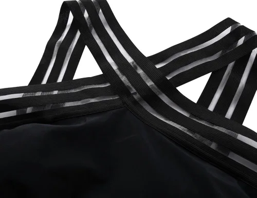 Vista 5 de Hilor - Traje de baño de una pieza para mujer parte delantera cruzada diseño con recortes