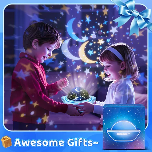 Vista 9 de Luz nocturna para niños, proyector de luz nocturna para bebé, luces nocturnas para dormitorio, proyector de estrellas, luces de estrella