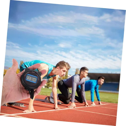 Vista 6 de Cronómetro deportivo digital con pantalla grande para entrenadores, funcionamiento silencioso, ligero, diseño portátil para natación, correr, yoga