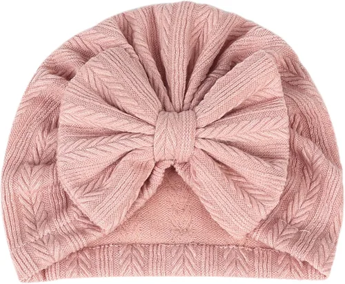 Vista 26 de Gorro de punto para bebé con lazos lindos turbante para envolver el sombrero (MZ6)