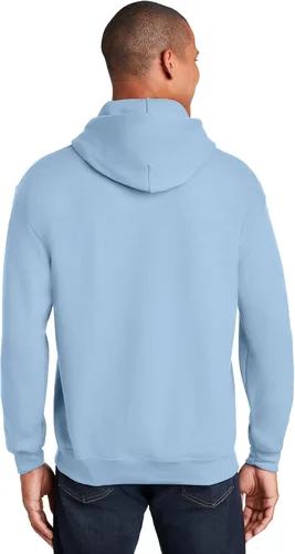 Vista 2 de Gildan Sudadera Heavy Blend5050 7.75 onzas con capucha (Estilo # 18500), Cobertura total, L, Azul claro