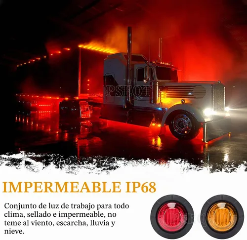 Vista 4 de Luces LED de marcador de remolque de 3/4 pulgadas, indicadores de espacio lateral, luz trasera, impermeable, para remolque, camión, autobús