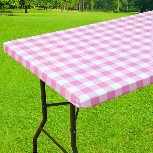 Vista 45 de Smiry Mantel cuadrado de pícnic, manteles de vinilo elásticos impermeables, fundas de mesa de lana cuadriculada con parte trasera de franela