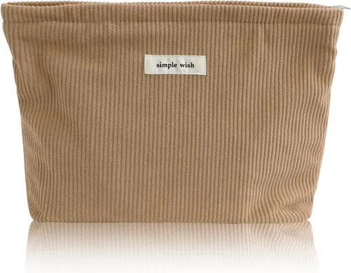 Vista 39 de Wudygirl Bolsa de maquillaje de lona para mujer, organizador estético de maquillaje, bolsa de maquillaje de viaje, bolsa de aseo para bolso, bolsa