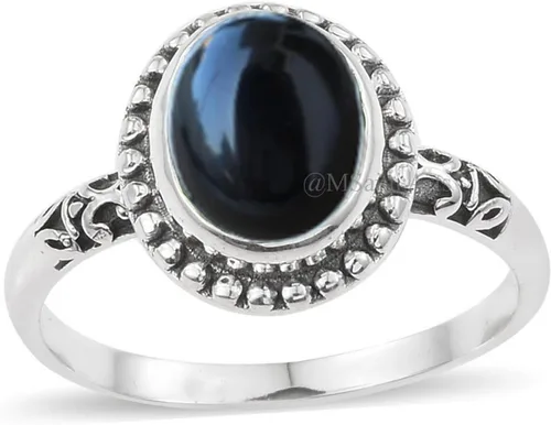 Vista 5 de Anillo de plata de ley 925 para mujer, anillo único de gema ovalada hecho a mano