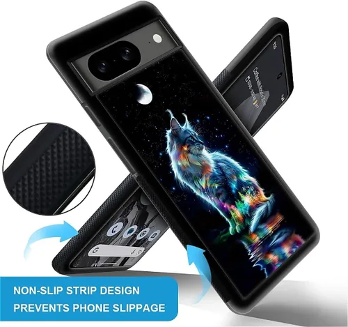 Vista 1776 de Compatible con Google Pixel 4A 5G Mobile Case Creative Acrylic Panel trasero Silicona Protección Grip especialmente diseñado para Google Pixel 4A 5G