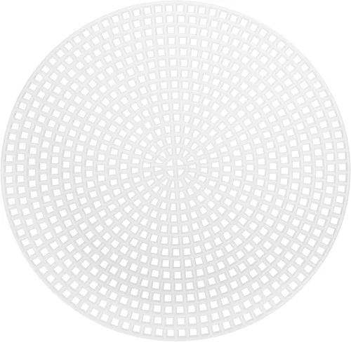 Vista 8 de HARFINGTON 20 hojas redondas de malla de lona de plástico de 2.44 pulgadas/2.4 in círculo en blanco con forma de lona de malla blanca para bordar