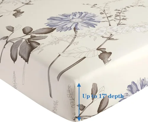 Vista 5 de Marina Decoration Juego de funda de edredón de 3 piezas de rayón estampado suave de bambú para todas las estaciones, con cremallera y lazo