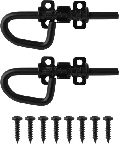 Vista 5 de Pernos de barril de bloqueo de resorte estilo bucle, herrajes para cobertizos, puertas, puertas de granero, ventana de madera, gallineros – 1 par