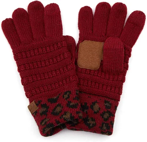 Vista 4 de ScarvesMe Juego de 3 bufandas y guantes de leopardo para mujer