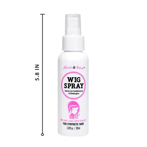 Vista 2 de Nicole & Alyssa - Spray de peluca para cabello sintético - Acondicionador sin enjuague, desenredante, hidratante (tamaño de viaje - paquete de 1)