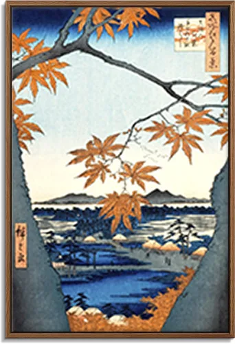 Vista 40 de Utagawa Kuniyoshi - Lienzo con marco flotante para pared, pintura japonesa Ukiyo-e, un pájaro gigante y una langosta - 16 x 24 pulgadas