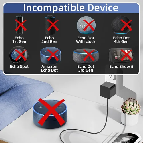 Vista 3 de Adaptador de corriente de 30 W para Amazon Echo (4.ª generación) Echo (3ª generación) Echo Show 10 (3ª generación) Echo Show (2.ª generación) Echo