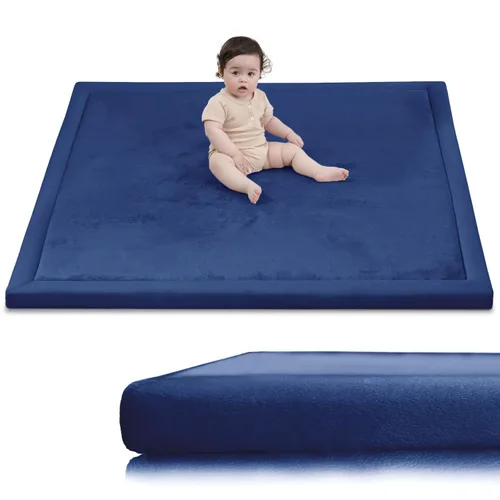 Vista 14 de Huloo Sleep - Tapete de juego para la habitación de bebés y niños pequeños, anticaídas, de espuma elástica de 1.3" de grosor, 28" x 72", terciopelo