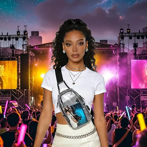 Vista 7 de TINYAT T9060 - Bolso bandolera transparente aprobado para estadios, bolso cruzado casual en el pecho para hombres y mujeres, T9060