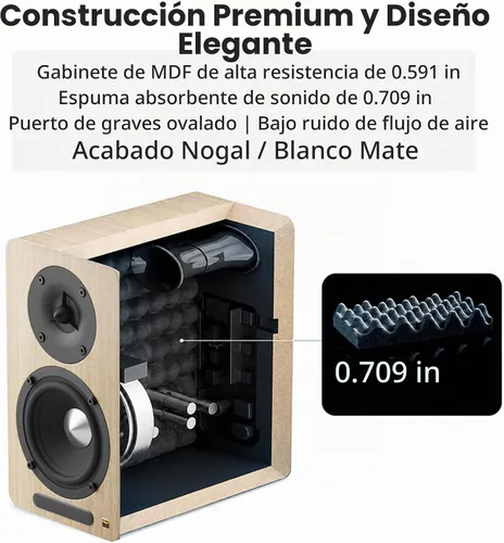 Vista 8 de Edifier Airpulse A60 - Altavoces Bluetooth de alta resolución para Nogal