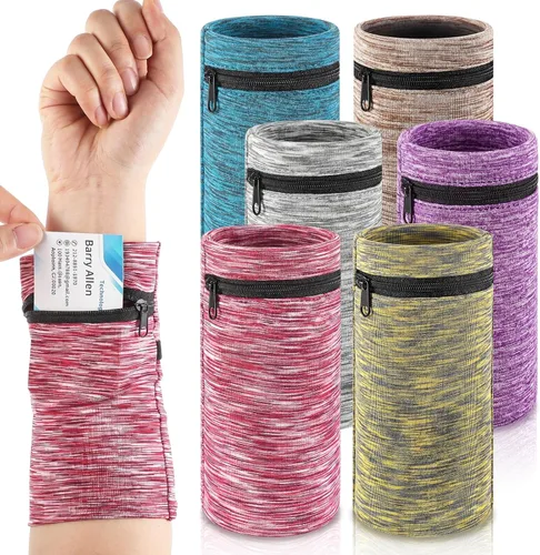 Vista 8 de Deekin Bolsa de muñeca con cremallera, 6 piezas, cartera de viaje, bolsillo para mujer, banda para billetera, para hombres, tarjeta, llave, correr