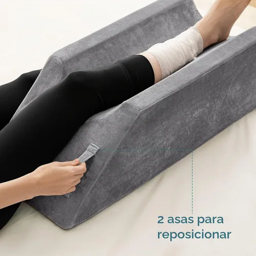 Vista 3 de UBBCARE - Almohada de elevación de pierna para recuperación de cirugía de pierna/rodilla, almohada de espuma viscoelástica con funda lavable