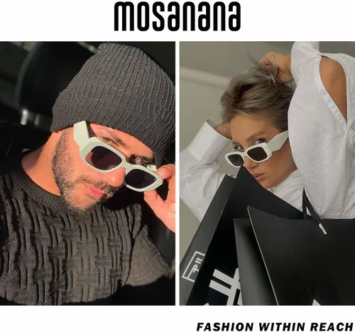 Vista 3 de mosanana Gafas de sol rectangulares de moda para mujeres y hombres