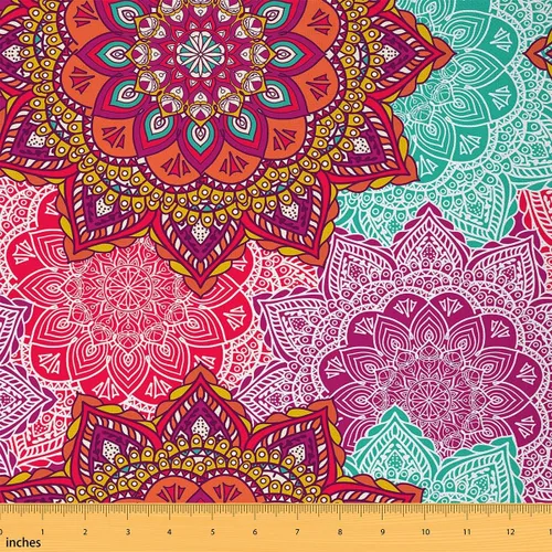Vista 45 de Castle Fairy - Tela decorativa con flores Mandala de Castle Fairy por The Yard, diseño rústico de diente de león floral naturaleza planta