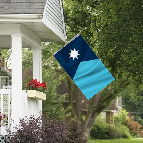 Vista 6 de Nacilerto Nueva bandera del estado de Minnesota de 2 x 3 pies, colores vivos, doble costura de poliéster, nuevas banderas MN con 2 ojales de latón.