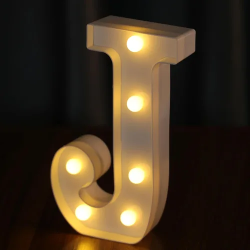 Vista 30 de Letras Iluminadas, Luces de Letras LED 26 del Alfabeto, Letra Iluminada Decorativa, Letras de Marquesina LED que Funcionan con Pilas para Fiesta