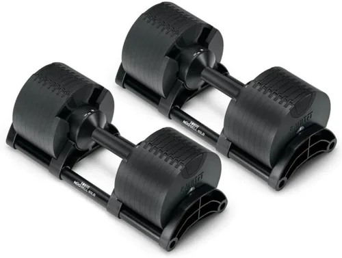Vista 12 de SMRTFT NUOBELL Adjustable Dumbbells 5–80 lb Set Original NUOBELL Plateado