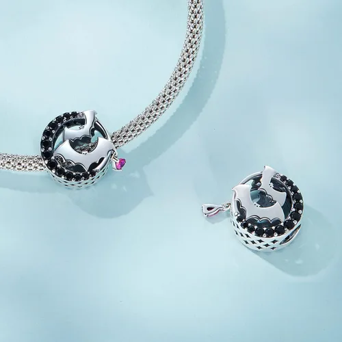 Vista 94 de Abalorios de plata de ley para pulseras, collares, familia para siempre, circonita cúbica, regalo de joyería para mujeres
