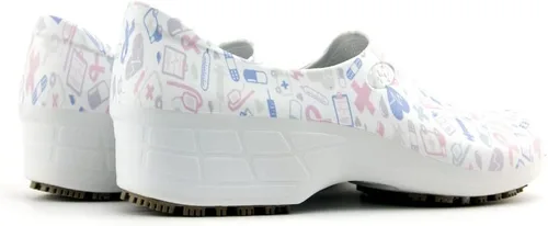 Vista 5 de Sticky Zapatos de enfermería coloridos estampados - Zapatos profesionales para mujer - Enfermeras veterinarias CNA LPN RN - Impermeable