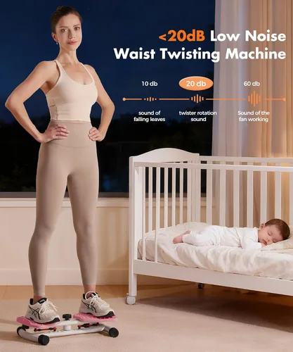 Vista 5 de Waist Twister Machine Exercise Fitness Tool, Ab Twister Board with the Smart LED Digital Monitor, 300lbS Capacity & 20dB Ultra-Quiet, Anti-Slip Home