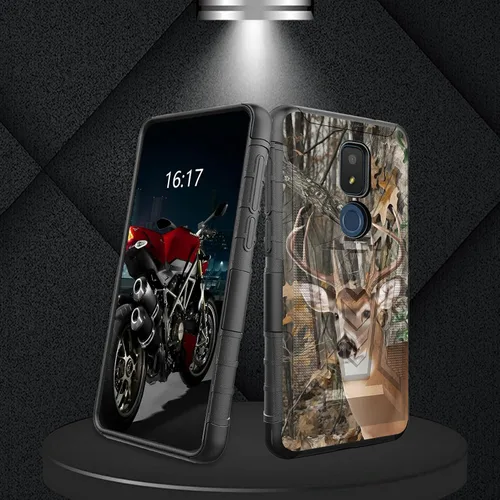 Vista 248 de Funda para AT&T Maestro Max 2021/Cricket Ovation 2 con protector de pantalla de vidrio templado, funda resistente con función atril integrada