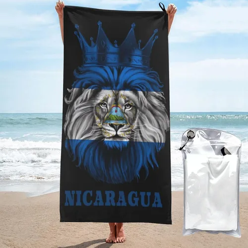 Vista 12 de Toalla de playa de microfibra, toallas de baño grandes de tamaño King Lion con bandera irlandesa para mujeres y hombres, toallas de baño de secado