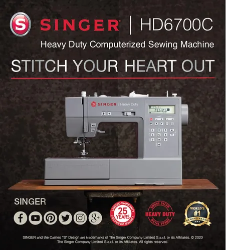 Vista 9 de SINGER Máquina de coser computarizada resistente 6700C con kit de accesorios Motor fuerte con potencia de perforación mejorada, 411 aplicaciones