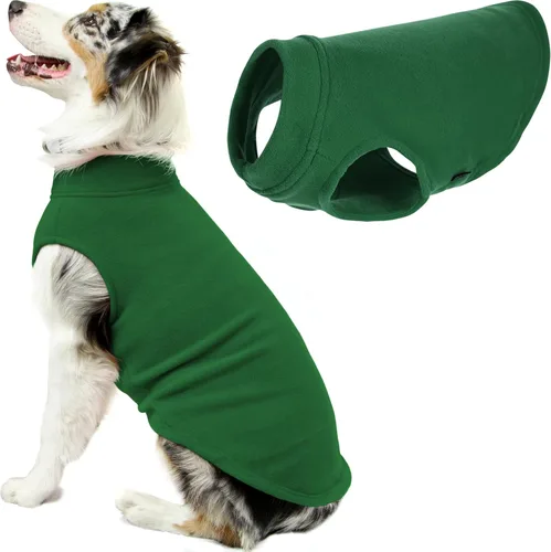Vista 28 de Gooby - Chaleco de Vellón Elástico, Chaleco de Vellón Tipo Pullover Chaqueta Suéter para Perros, Azul Argyle, Extra Pequeño