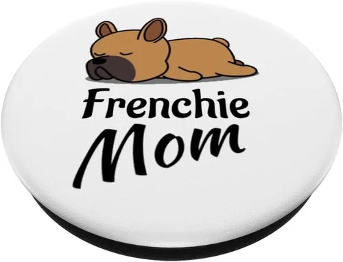 Vista 2 de Frenchie Mom – Regalo de perro Bulldog francés para niñas – PopSockets Grip y soporte para teléfonos y tabletas