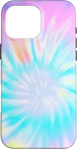 Vista 19 de iPhone 16 Tie Dye Colorful Rainbow Swirl Abstract Design Case