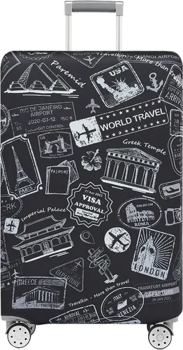 Vista 12 de TRAVEL KIN - Funda lavable para maleta con protección antiarañazos, protector para maletas de 18-32 pulgadas, Autumn Leaves, M, Moda