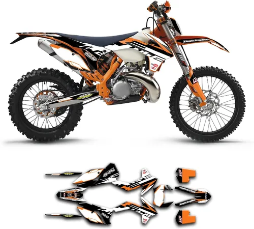 Vista 10 de Kit de calcomanías personalizadas para 125 200 250 300 350 450 500 EXC EXC-F XCW XC-W XCF-W 2014 2015, negro y azul, KTEXCW1416001-KR